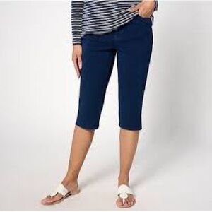 Old Navy Capri Pants Women’s 16 Blue Cropped Pedal Pushers Summer Beach Casual
